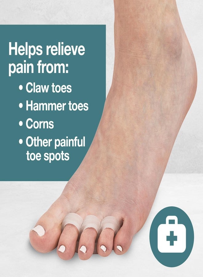 ZenToes Hammer Toe Corrector for Women & Men | Triple Loop Gel Toe Spacers & Separators | Realign Bent, Crooked, Curled, Claw, Hammertoes | Firm Support for Straightening | 4 Pack, Clear - Image 2